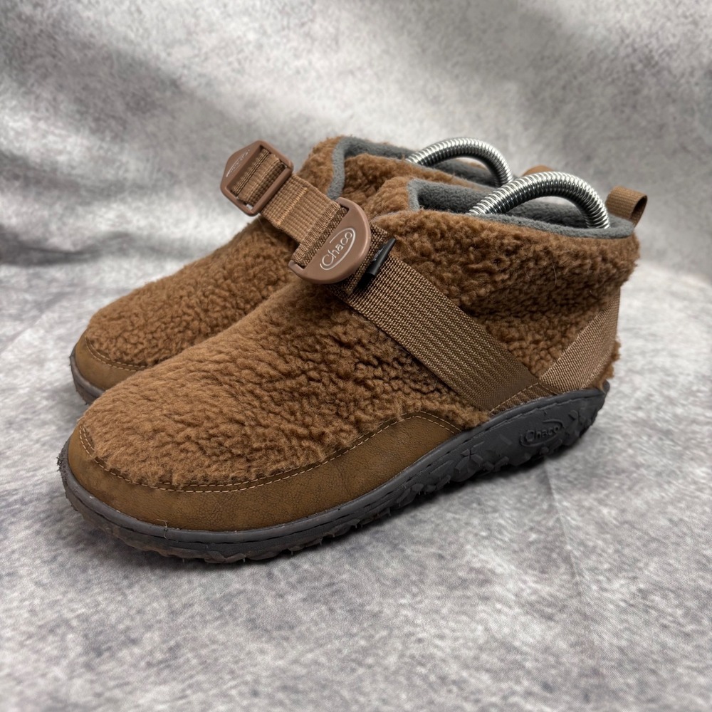 CHACO Ramble Fluff Boot Bootie Brown Sherpa Youth Boys 4‎ Fuzzy Warm